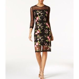 JAX - Floral Embroidered Mesh Dress